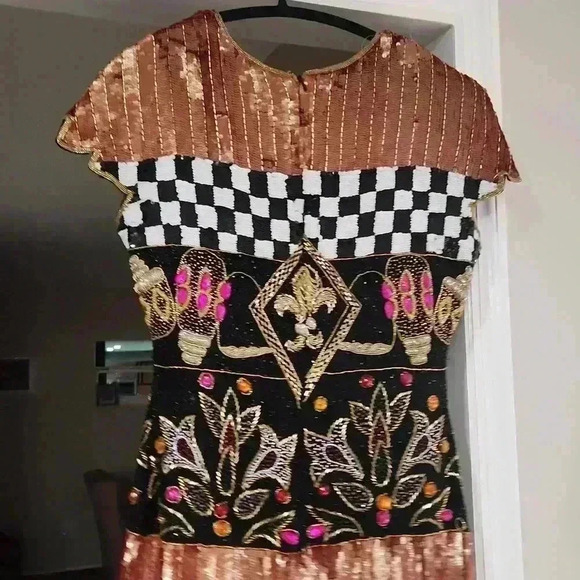 Vintage Fashion CreationFleur-de-lis Beaded Dress - Picture 8 of 9